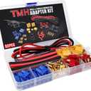 TMH 52 Pcs T-Plug EC3 XT60 Male and Female Plug Adapter Connector Kit with 14 AWG Silicone Wire + Heat Shrink Tubing, Compatible for RC ESC Lipo Battery Motor (Total 52 PCS)