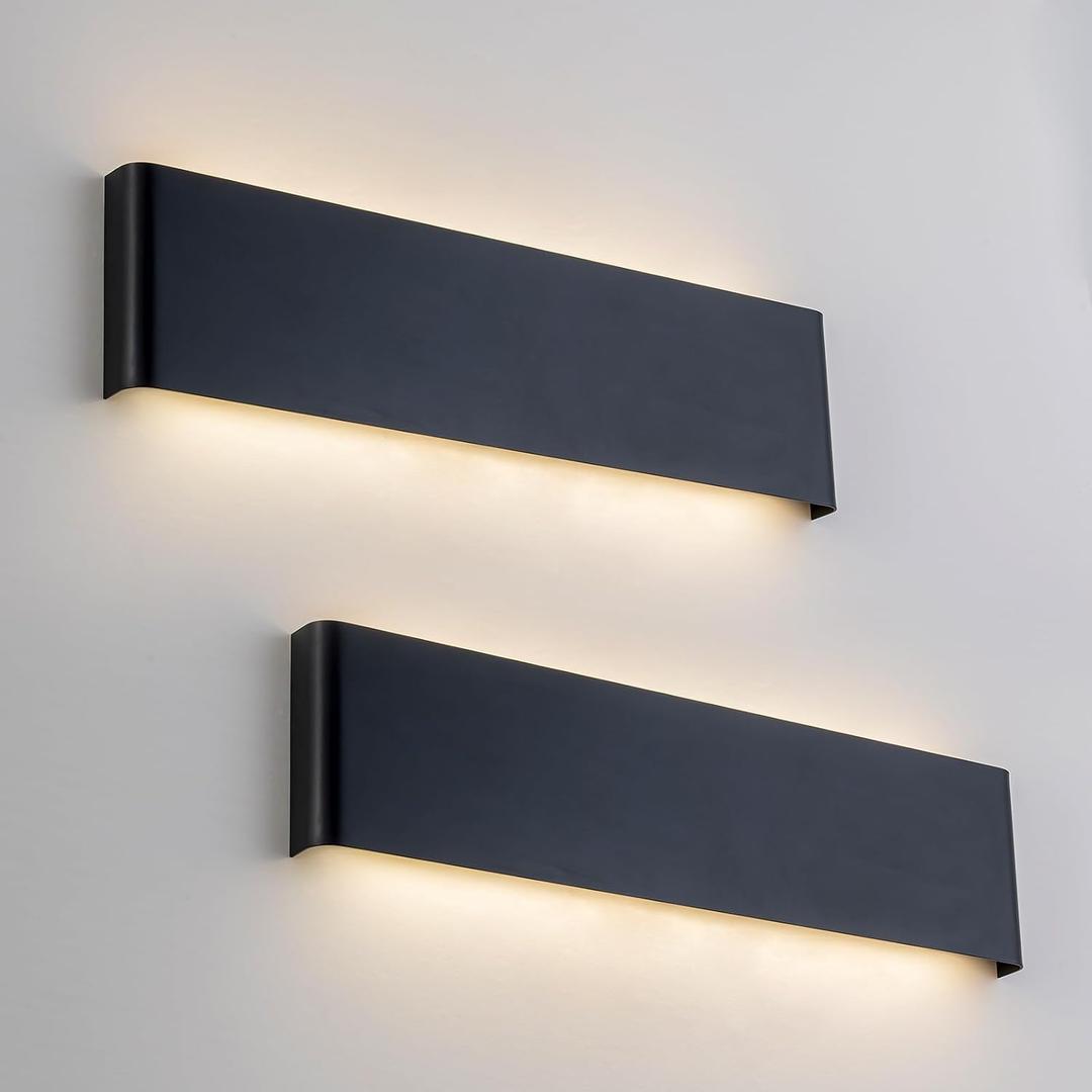2 Pack 21.65in Modern LED Wall Sconces, Hardwired Up Down Lamp