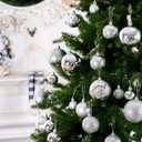 Christmas Ornaments for Xmas Trees,Silver Shatterproof Christmas Ball Ornaments (32 pcs)