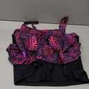 Womens Tankini Swimsuits with Skirt - Two Piece Bathing Suits with Pockets Tummy Control Swimwear 2025 (X-Large, Purple Leaves)