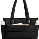 Puffer Tote Bag for Women Quilted Nurse Bag Lightweight Work Bag for Teacher Travel Handbag with Multiple Pockets