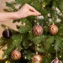 JORNOY Christmas Balls Ornaments, 30ct Shatterproof Xmas Tree Decorations, Hanging Bulbs Baubles Set with String for Holiday Home Party Decor, 2.36 inch/60mm, Brown Gold