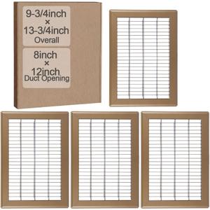 4 Pcs Fits 8 x 12 Duct Opening Floor Vent Cover Return Air Grille Heavy Duty Floor Registers Carbon Steel Walkable Return Vent Covers for Home [Outer Dimensions: 9.8" x 13.8"]