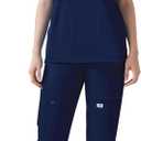 Scrubs for Women Set - Cool Stretch Scrub Top & Jogger Pants with 11 Pockets Breathable Nursing Uniform Scrub Suit (Small, Navy Blue)