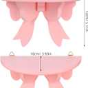 DOITOOL Wood Floating Shelves Bow Shelf Pink Wall Shelf Kawaii Room Decor Nordic Style Decorative Small Wall Shelves for Bedroom, Living Room, Kitchen, Office (Pink)