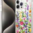 OOK for iPhone 15 Pro Max Case 6.7-inch Phone Case - Retro Vine Weaving Flower Relief Design Transparent Protective Cover Supports Magnetic Absorption All Around Lens Anti Drop