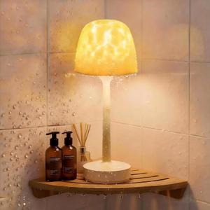 Waterproof Shower Lamp, Spa-Like Shower Light with 16 RGB Color Ocean Wave Projector with Touch & Remote Control, Cordless Rechargeable Bathroom Lamp for Inside Shower/Bathtub/Bedroom/Outdoor