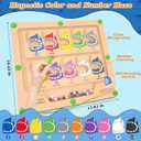 Magnetic Color & Number Maze, Montessori Counting Matching Toys, Wooden Magnet Maze Board Game, Montessori Fine Motor Skills Toys for 3 4 5 Years Old Preschool Learning Activities