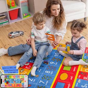 KC CUBS ABC Alphabet, Numbers and Shapes Educational Learning & Fun Game Play Area Rug for Children Bedroom, Toddler Classroom and Baby Playroom Mat (3'4" x 4'8" (Rectangular))