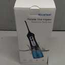 Cordless Water Flosser Teeth Cleaner, Nicefeel 300ML Portable and Rechargeable Oral Irrigator for Travel, IPX7 Waterproof, 3-Mode Water Flossing with 4 Jet Tips for Family (Blue Black)