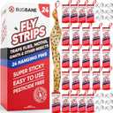 Fly Strips Indoor Sticky Hanging 23pk with Pins. Non Toxic Outdoor Fly Trap Indoor for Home. Flies Tape Paper Trap Ribbon Roll for House Gnat Fruit and Housefly. Bug Catchers for Inside Home Flypaper