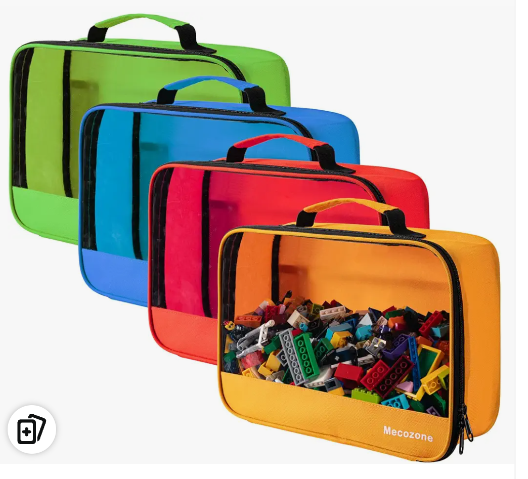 4 PCS Toys Storage Bag, Classic Bricks Building Set Storage Bag, Travel Case for Building Toys, Puzzles