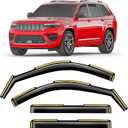 in-Channel Window Rain Guards Fit for Jeep Grand Cherokee 2-Row 2022-2025 (Not for L,Not for 3-Row) Window Deflectors Window Visor Vent Visors Vent Shades Exterior Car Accessories
