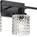 MELUCEE 3 Lights Bathroom Light Fixtures Brushed Nickel Modern Vanity Lights Indoor Wall Mounted Light with Hammered Glass Shade Suitable for Bathroom Living Room Hallway