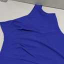 MUSHARE Women's One Shoulder Sleeveless Bodycon Mermaid high Split Cocktail Long Formal Dress (X-Large, Royal Blue)