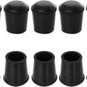 10 PCS Black Round Rubber Chair Leg Caps Tips, Vinyl Rubber End Kits, Soft Touch Table Feet Cover, Anti Slip Floor Protector, 1/2 inch (12mm)
