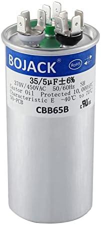 BOJACK 35+5uF 35 5 MFD ±6% 370V/440V CBB65 Dual Run Circular Start Capacitor for AC Motor Run or Fan Start or Condenser Straight