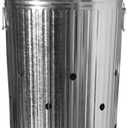 Gardenised 20-Gallon Galvanized Steel Incinerator Can with Lid & Vent Holes, High-Heat Outdoor Burn Bin for Leaves, Paper, Yard Waste & Garden Debris, Silver
