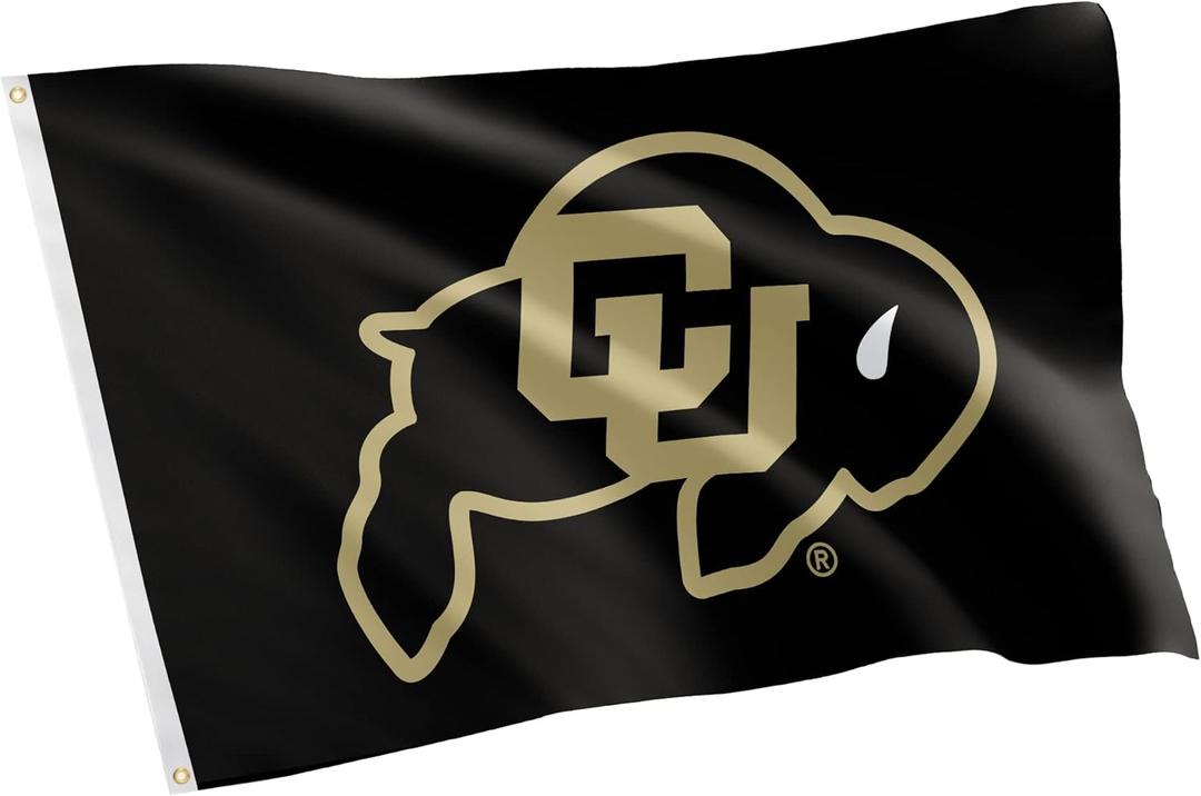 Desert Cactus University of Colorado UC Flag - 3 x 5 Feet Buffaloes Banner, Indoor/Outdoor Durable Fabric, 100% Polyester Design (Style 3) (Black)