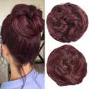 Messy Bun Hair Piece Wavy Curly Bun Extension for Women | 1.9 oz Synthetic Hair Scrunchie Bun Extension Adds Natural Volume for Fine Hair. Easy Messy Bun Updo Styling