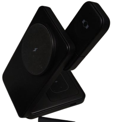 3 in 1 Magnetic Charging Station, 15W Fast Wireless Charger Compatible with MagSafe Charger Stand for iPhone 17 16 15 14 13 12, Apple Watch Charger & AirPods, Foldable Travel Charging Dock, Black