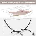 Portable Double Hammock with Stand, Outdoor Standing 2 Person Hammock Combo, Patent Pending, Tan