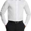 Calvin Klein Men's Dress Shirts Slim Fit Non Iron Solid, White, 15.5" Neck 32"-33" Sleeve