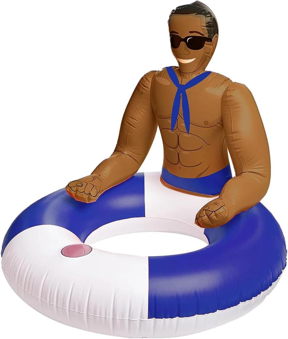 NPW Drinking Buddies Pool Ring Jerry Inflatable Hunk Float for Swimming Pool (Sailor)