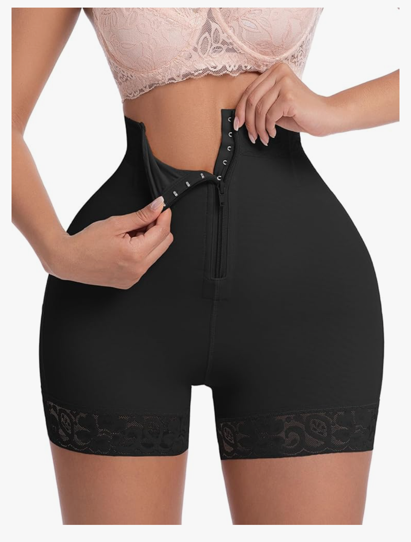 YUNDAI Women Body Shaper Shorts: High Waist Tummy Control Butt Lifter Shapewear Slimming Underwear Black
L