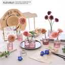 SUPMIND 12Pcs Glass Bud Vase Set, Small Flower Vase for Centerpieces, Pink Bud Vases in Bulk, Mini Vintage Vase for Rustic Wedding Decorations