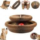 Kitlty Kurliz Cat Toy,Magic Organ Cat Scratcher Board,Foldable Recyclable Cat Accordion Toy,Interactive Scratch Pad with Toy Ball,Interactive Cat Toys for Indoor Cats Exercise & Anxiety Relief (1 PCS)