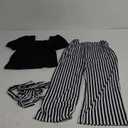Arshiner Girls 2 Pieces Outfits Kids Square Neck Puff Sleeve Tops and Pants Set with Pockets 6-7Years