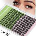 KEYYOU Fairy Chispa Lash Clusters Eyelash Extension D Curl 120Pcs Eyelash Extension Wispy Natural Invisible Band Lash with Waterproof DIY Lash at Home(Fairy Chispa-D-8-18MIX