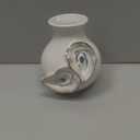Mud Pie White Stoneware Small Oyster Shell Bud Vase, Size: 4" x 3 1/2" dia