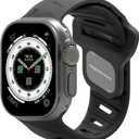 Aulumu A02 Compatible with Apple Watch Ultra/Ultra 2 Band - 49mm for Men, Sport Bands for iWatch 46mm(Series 10),45mm(9/8/7),44mm(SE2/SE/6/5/4),42mm(3/2/1) (Black)