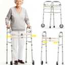 Folding Narrow Walkers for Seniors, Width Height Adjustable Walker, Lightweight Standard Walker for Seniors, Narrow Walkers for Elderly, Disabled, Bariatric, 350 lbs, Limited Edition