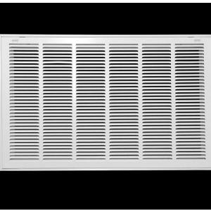 34" X 18" Steel Return Air Filter Grille for 1" Filter - Easy Plastic Tabs for Removable Face/Door - HVAC Duct Cover - Flat Stamped Face -White [Outer Dimensions: 35.75w X 19.75h]