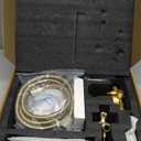 All Metal Shower Faucet Set, Dual Square Shower Head System with Handheld Wand & Rainfall Showerhead, Diverter, Hose Complete Combo, Pressure Balance Rough-in Valve Included (Brushed Gold)