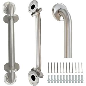 2 Pack Grab Bars for Bathroom, 16 Inch Brushed Nickel 304 Stainless Steel Shower Grab Bar, Safety Assist Handicap Grab Bar, 500lbs Support Grab Bar for Bathtubs and Showers for Gifts