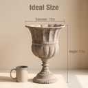 Vintage Urn Planter with Embossed Pattern, Imitation Stone Finish Flower Pot, Distressed Classic Plant Pot for Outdoor Indoor Home Garden Patio Front Porch Entryway12 * 17 in, Large