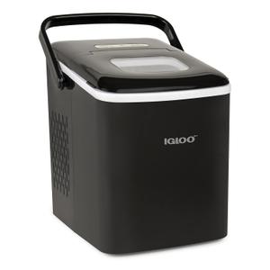 Igloo Premium Self-Cleaning Countertop Ice Maker Machine, Handled Portable Ice Maker, Produces 26 lbs. in 24 hrs. with Ice Cubes Ready in 6-8 Minutes, Comes with Ice Scoop and Basket (Black)