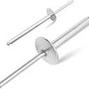 30Pcs Large Flange Extra Long Blind Rivets, Extended Length, Aluminium Large Head Steel Shank Mandrel Long-Shaft Pop Rivets (3/16"x1-49/64")