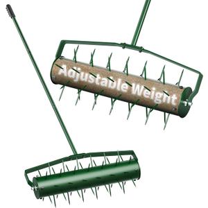 21 Lawn Aerator, Heavy-Duty Manual Lawn Aerator Tool w/50 Metal Handle for Lawn Care, Grass Aerator Lawn Aeration Machine for Garden, Yard, Cropland to Loose Soil