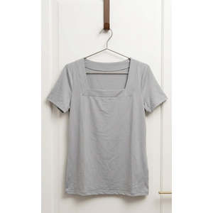 Summer Tunic or Tops for Women to Wear with Leggings Square Neck Casual Long T Shirts with Pockets, XL