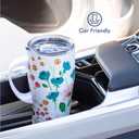 20oz Stainless Steel Handle Tumbler with Triple Insulation & Copper Lining  Keeps Coffee Hot for 6 Hours & Drinks Cold for 18  Spill-Resistant Press-On Lid with Sliding Sip Design (Multi Animal)