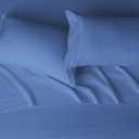 Amazon Basics Lightweight Breathable, Wrinkle Resistant Microfiber 4-Piece Bed Sheet Set with 14-Inch Deep Pockets, Full, Dutch Blue, Solid