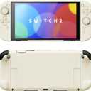 PlayVital Hard Case for Nintendo Switch 2 with Extra Stand & Thumb Grip Caps | Split Design, Dockable Protective Full-Body Shell Cover for Nintendo Switch 2 | Solid Color Series, Antique Yellow