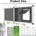 Bug-Proof Screen Cat Door for Window,22"-28.5" Adjustable Width,1-Min Install | Stainless Steel Mesh + Aluminum Frame | Ventilated | Magnetic Closure Sliding Pet Door Window Insert for Cats