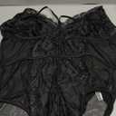 Women's Mock Neck Cutout Front Bodysuit Long Sleeve Turtle Neck Body Suits Sexy Tops Black 3XL