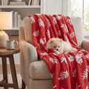 Horaldaily Pets Flannel Blanket, Red Leaves 3D Textured Soft Fuzzy Fluffy Plush Cozy Fleece Premium Blankets for Dog Cat Puppy Kitten Couch Protection, 20x30